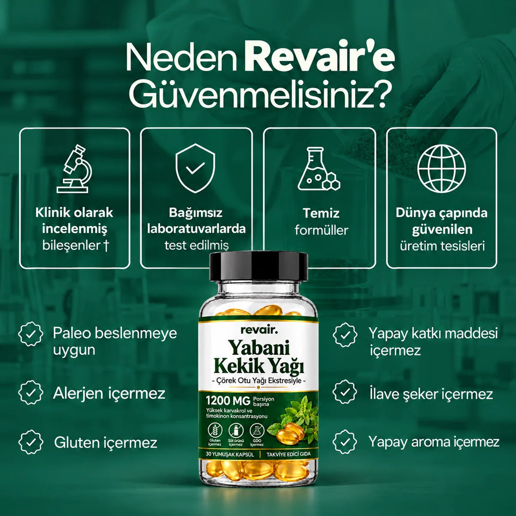 Revair 14 Günde Etkili Yabani Kekik, Çörek Otu ve Karanfil Yağı Softjel